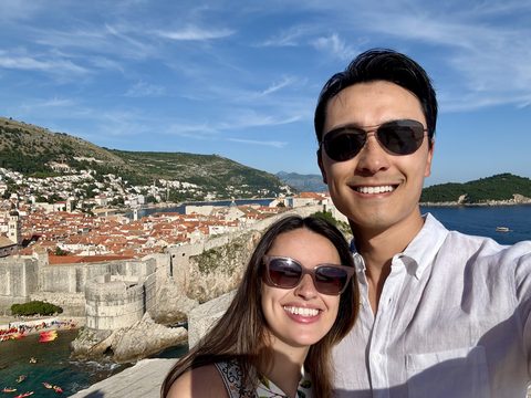 On the old city walls by the sea